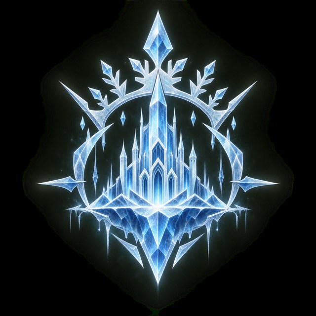 Abstract ice and snow emblem for Icelandia